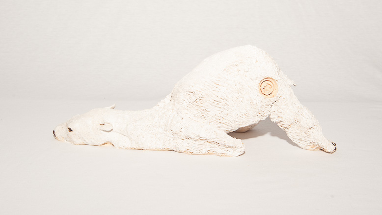Nick Bennet Sculpture - Polar Bear, Down but not Out